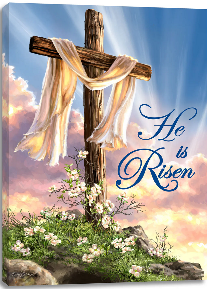 He Is Risen Frameless Canvas Art