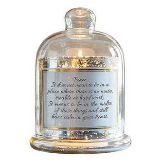 Peace LED Dome Candle Holder/Cloche