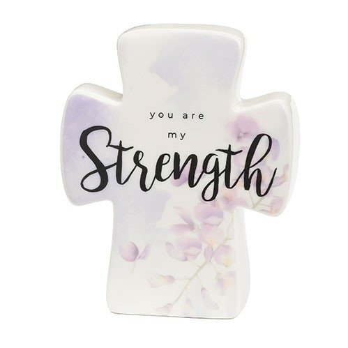 You Are My Strength Musical Ceramic Cross