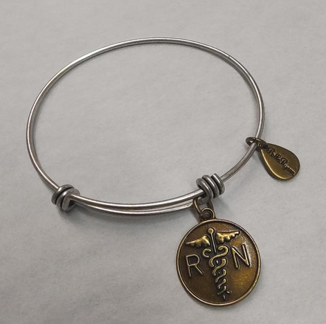 RN Nurse Expandable Bangle Charm Bracelet