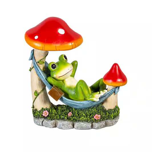 Frog Relaxing In Hammock Figurine
