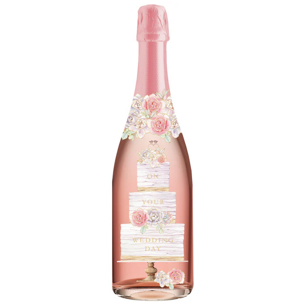 Rustic Wedding Cake Champagne Sound Card