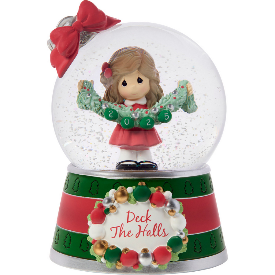 Deck The Halls 2025 Dated Musical Snow Globe