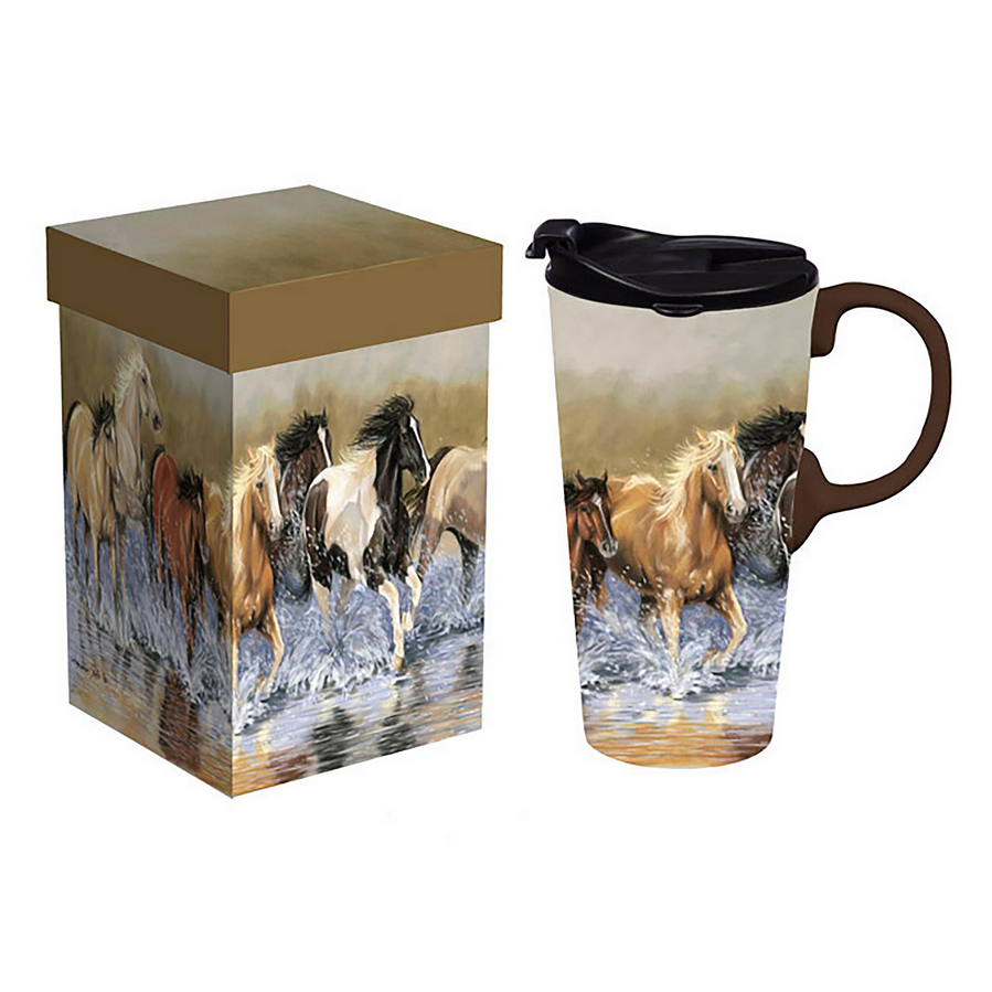 Splashdown/Horses Perfect Travel Cup