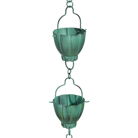 Green Rustic Rain Chain