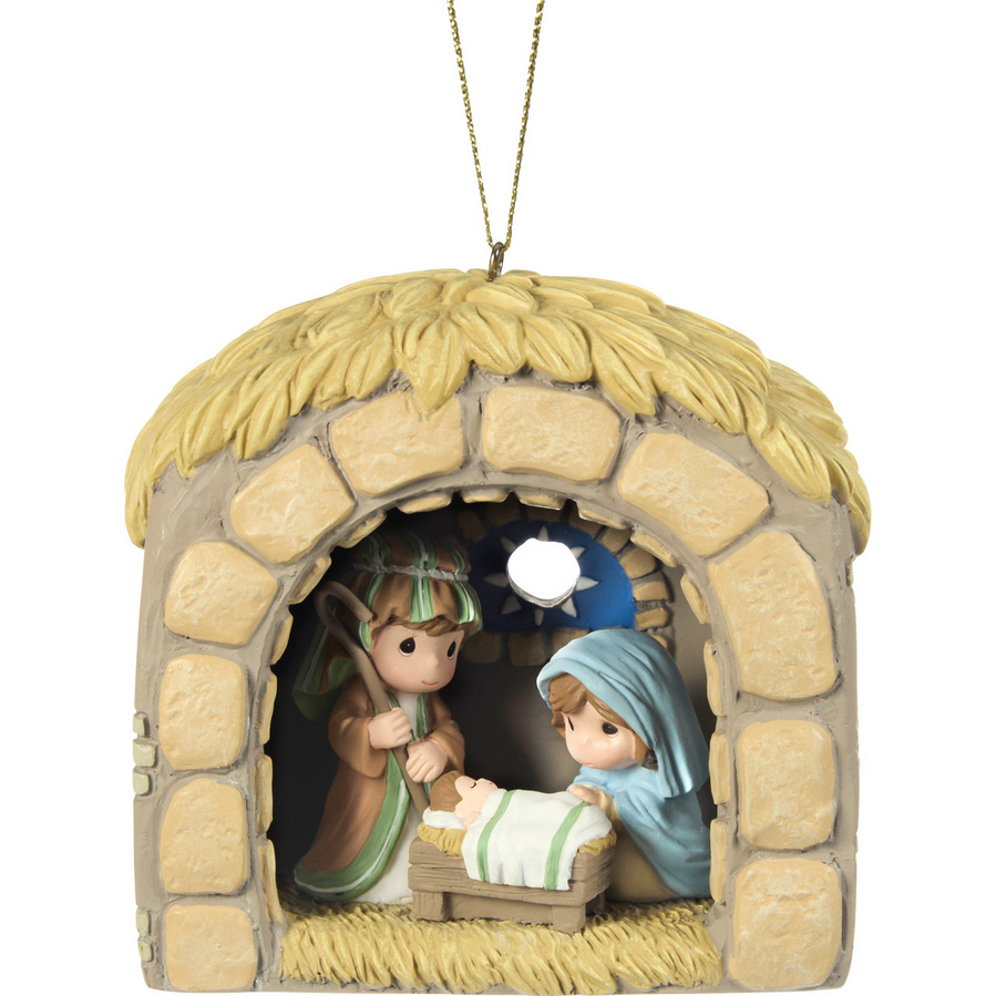 Unto Us A Child Is Born Nativity Shadowbox Precious Moments Ornament
