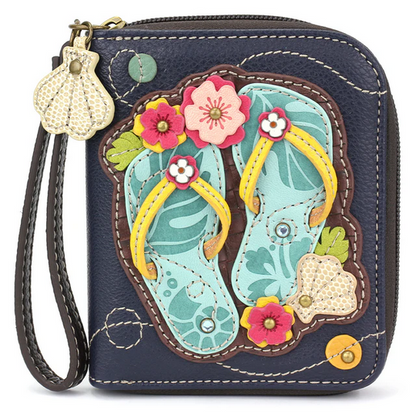 Flip Flop Zip Around Wallet