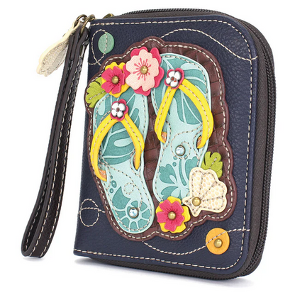 Flip Flop Zip Around Wallet