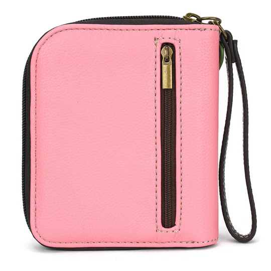 Hummingbird Pink Zip Around Wallet