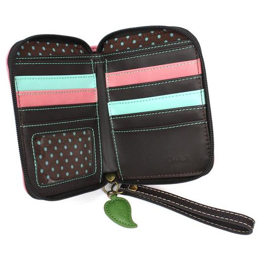 Hummingbird Pink Zip Around Wallet