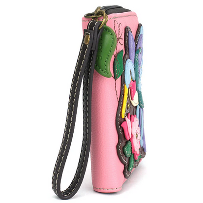 Hummingbird Pink Zip Around Wallet