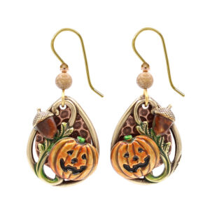 Jack-O-Lantern & Acorn Silver Forest Earrings