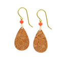Tear w/Pinecone Texture Silver Forest Earrings