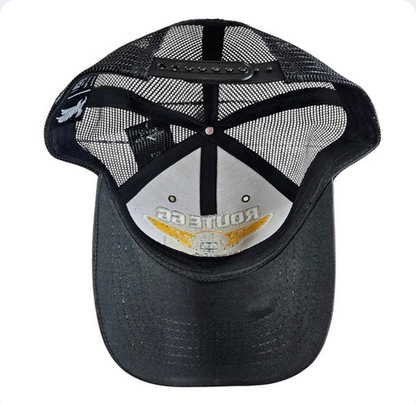 Route 66 Mother Road Wings Black Camo Trucker Mesh Cap