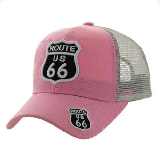 Route 66 Shadow Shield Trucker Mesh Pink & Gray Hat