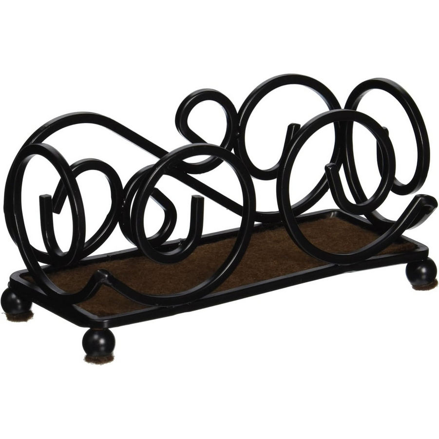 Black Upright Scroll Coaster Holder
