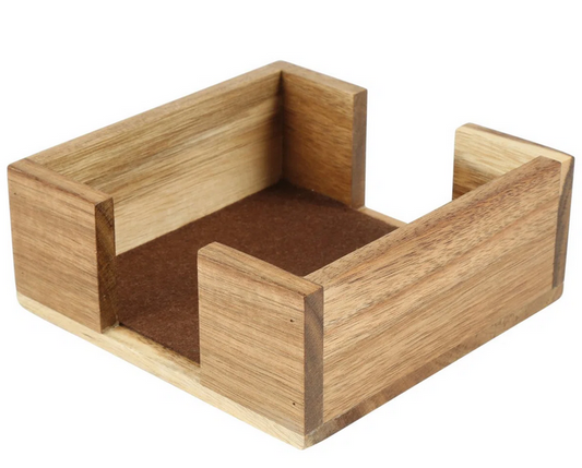 Acacia Wood Square Coaster Holder