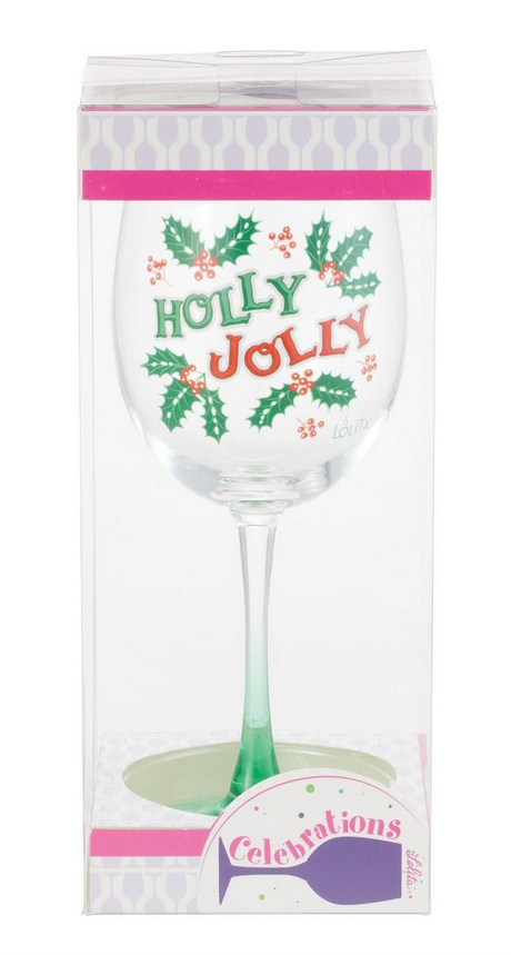 Holly Jolly Celebrations by Lolita Wine Glass