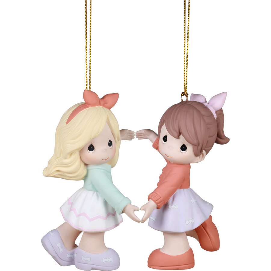 Two Friends, One Heart Precious Moments Ornament Set