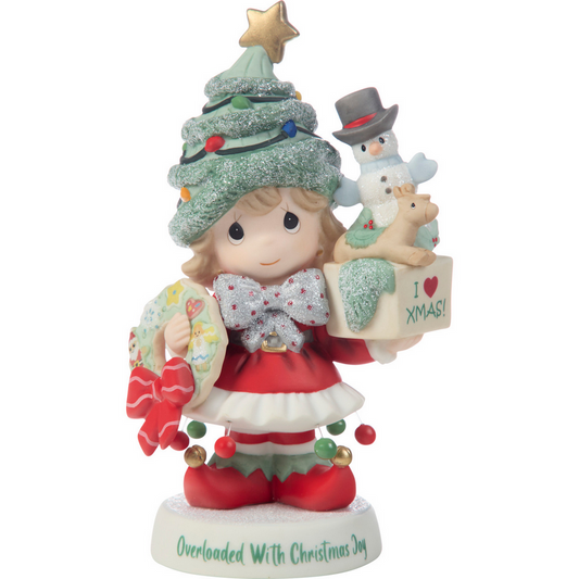 Overloaded With Christmas Joy - Girl - Precious Moments Figurine