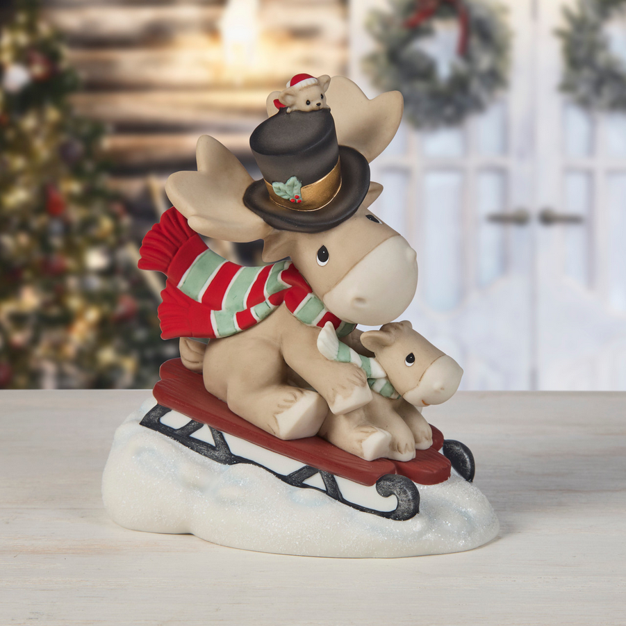 Dashing through The Snow with Christmoose Cheer Precious Moments Figurine