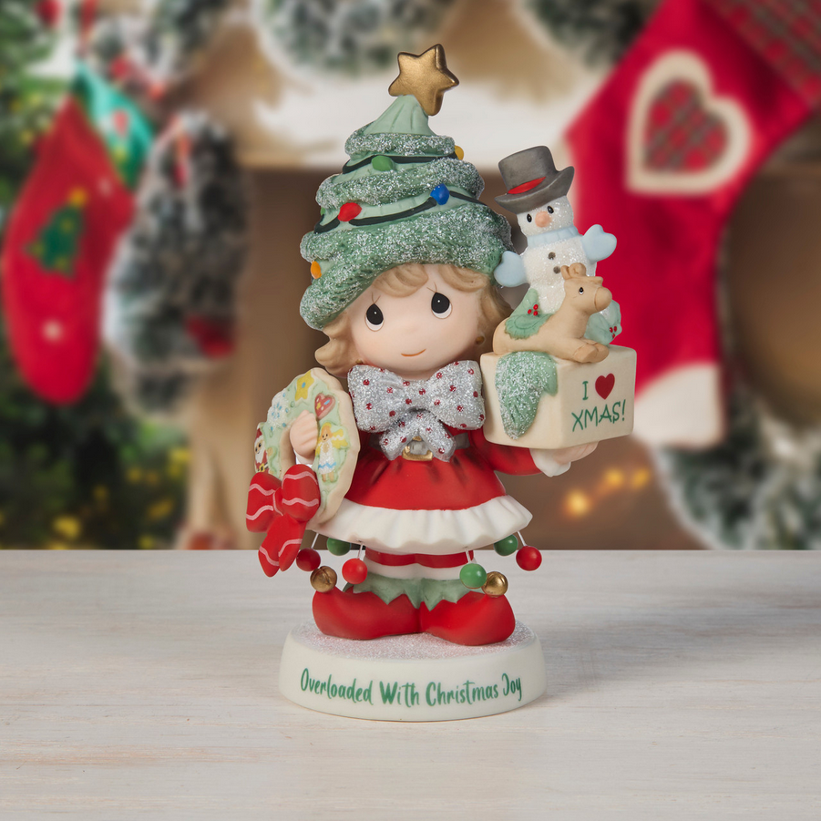 Overloaded With Christmas Joy - Girl - Precious Moments Figurine