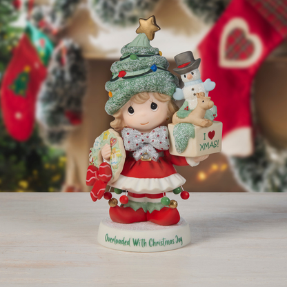 Overloaded With Christmas Joy - Girl - Precious Moments Figurine
