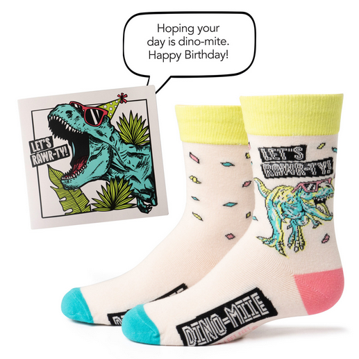 Let's Rawr-ty! IT'S YO BIRTHDAY Gift Card Sock Set