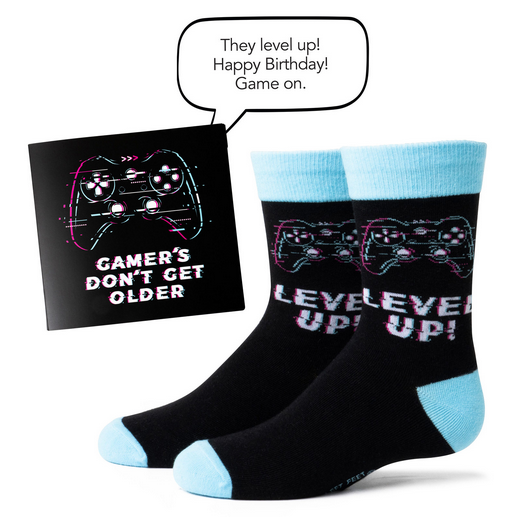Gamer's Don't Get Older Gift Card & Sock Set