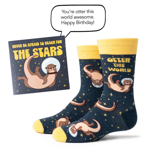 Never Be Afraid To Reach For The Stars Gift Card & Sock Set