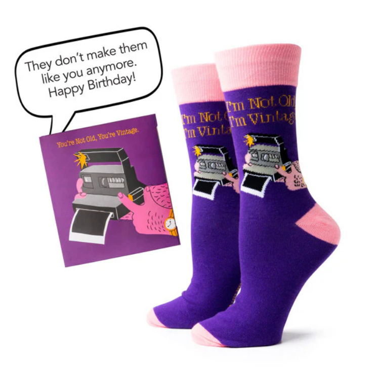 You're Not Old, Your Vintage Gift Card & Sock Set