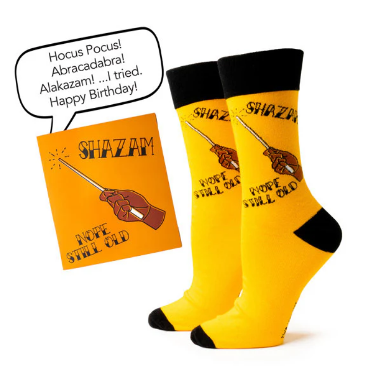 Shazam Nope Still Old Gift Card & Sock Set
