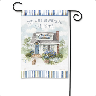 Bungalow Blue Garden Flag