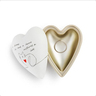 A House Is Not A Home Without A Cat Art Heart Keeper Trinket Box