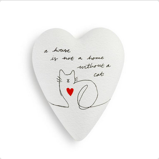 A House Is Not A Home Without A Cat Art Heart Keeper Trinket Box