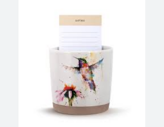 Hummingbird/Coneflower Planter with Notepad