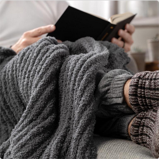 Gray Ribbed Giving Blanket