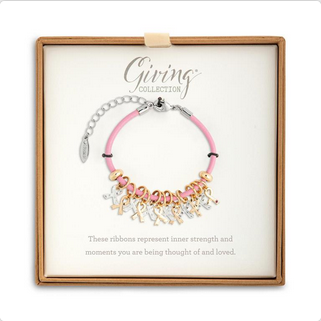 Pink Ribbon Charm Bracelet