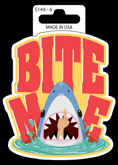 Bite Me Shark Sticker