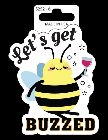 Let's Get Buzzed Bee Sticker