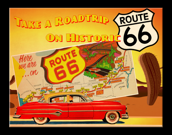 Route 66 Roadtrip Tin Sign