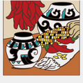 Painted Maize and Chilis with Pottery Tile/Trivet