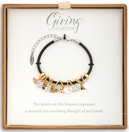 Heart Charm Bracelet/Black