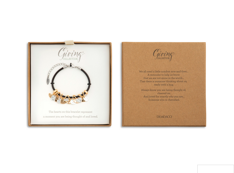 Heart Charm Bracelet/Black