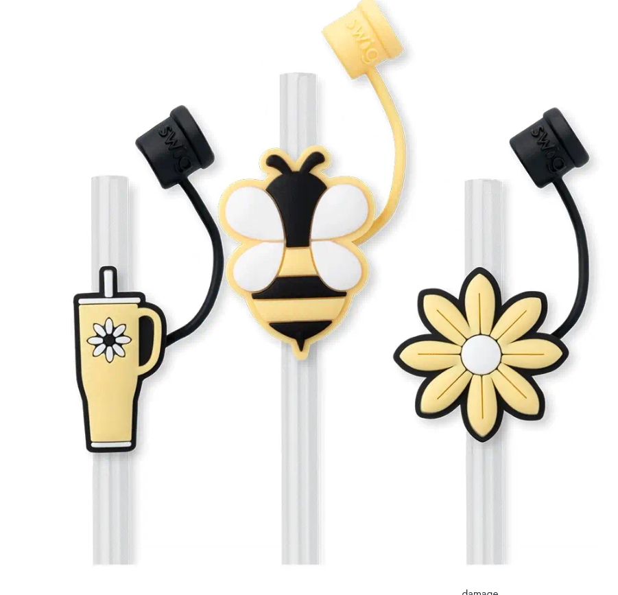 Busy Bee Straw Topper Set