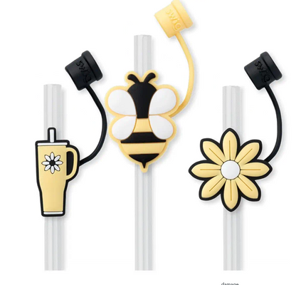 Busy Bee Straw Topper Set