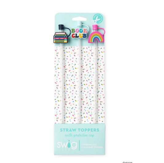 Book Club Straw Topper Set