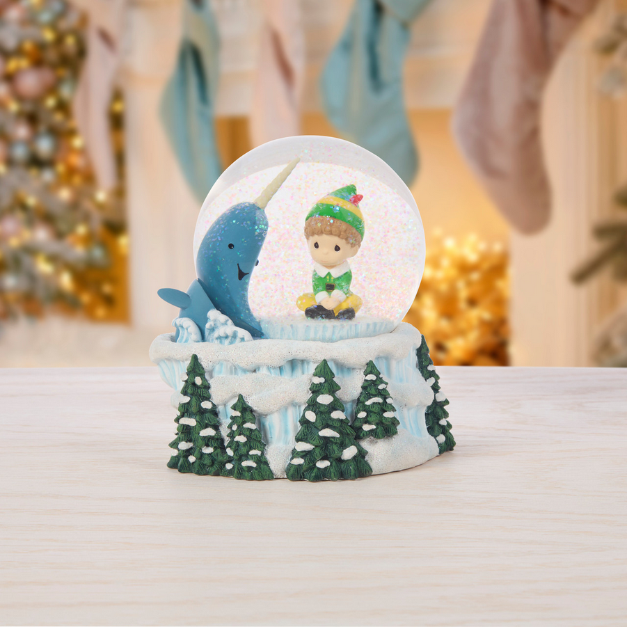 Let The Christmas Spirit Guide You Buddy the Elf Precious Moments Musical Snow Globe