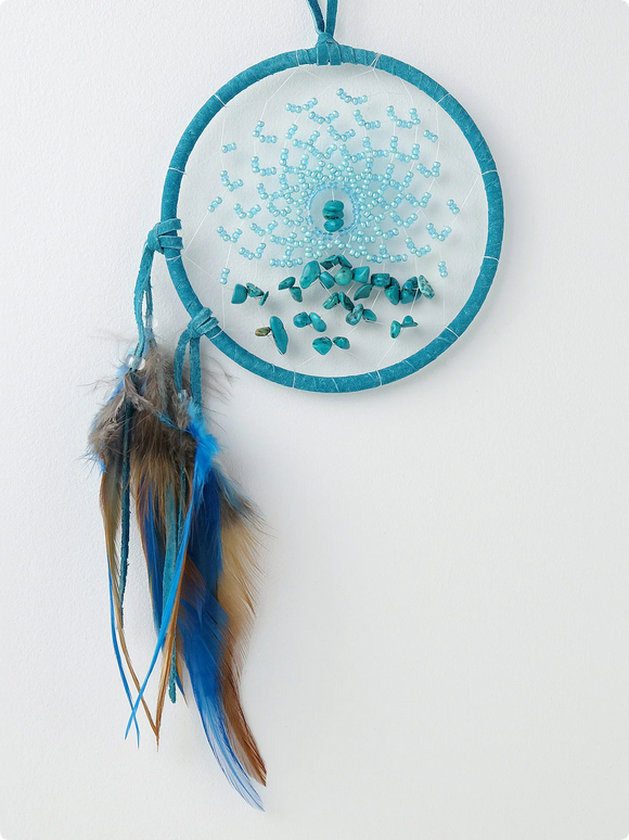 4" Energy Flow Dream Catcher with Turquoise Stones