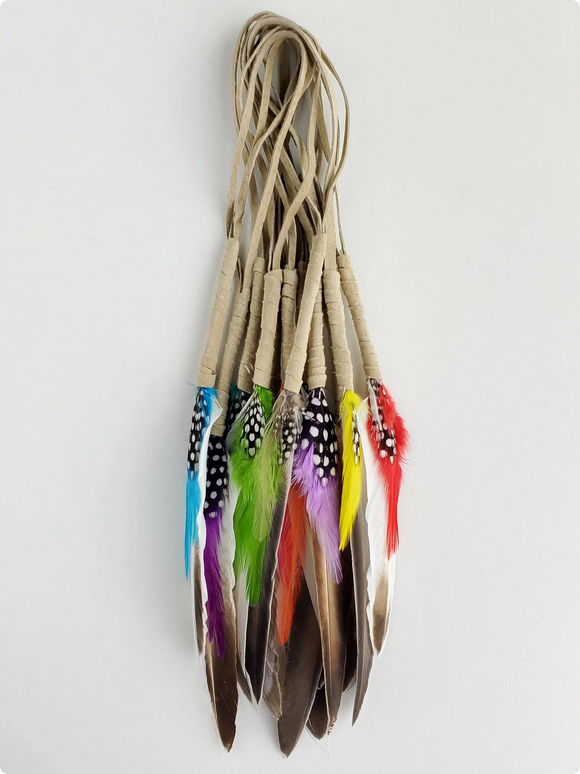 Smudging Feathers with Coloured Hackle and Guinea Feathers